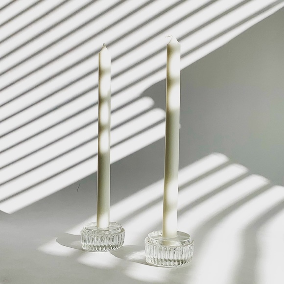 Vintage Crystal Candle Stick Holder Set